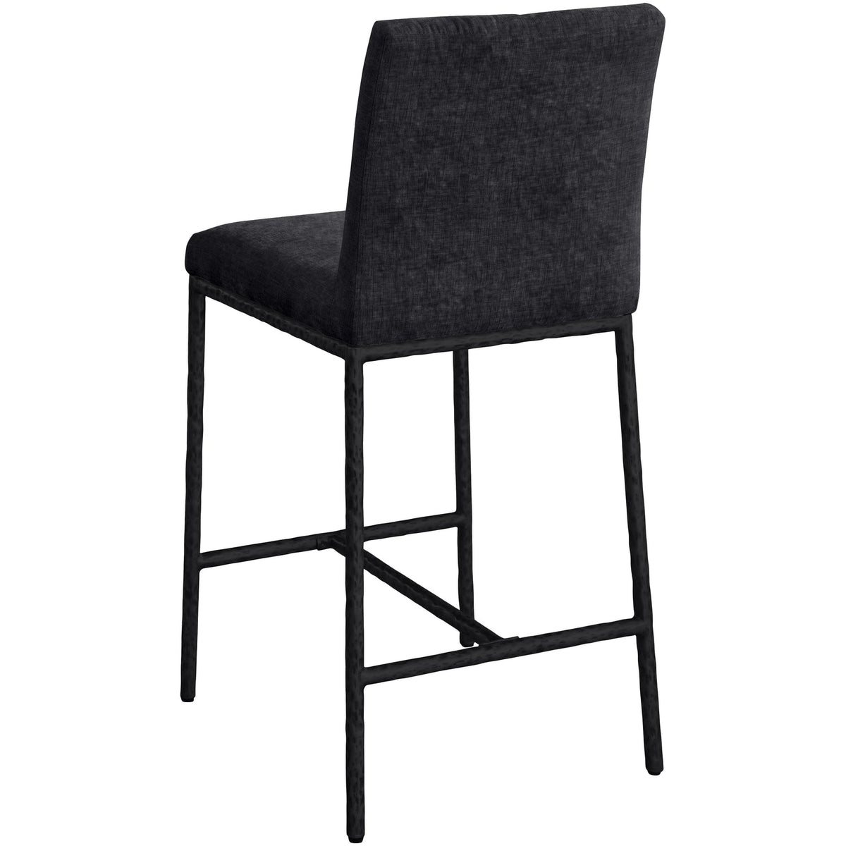 Reeves Black Chenille Fabric Upholstered Counter Stool Set of 2