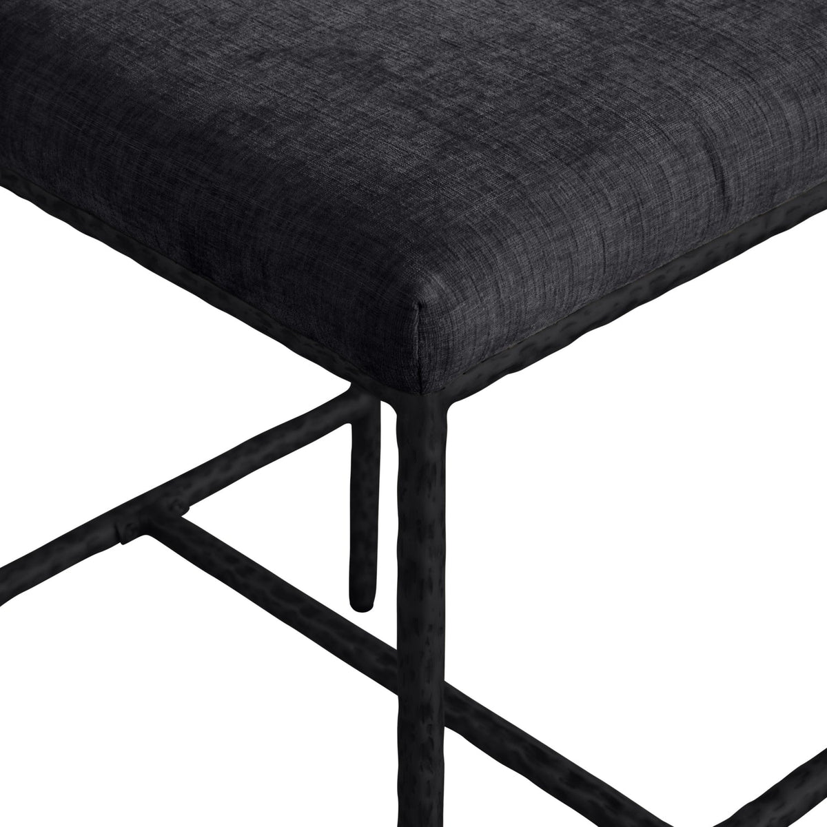 Reeves Black Chenille Fabric Upholstered Counter Stool Set of 2