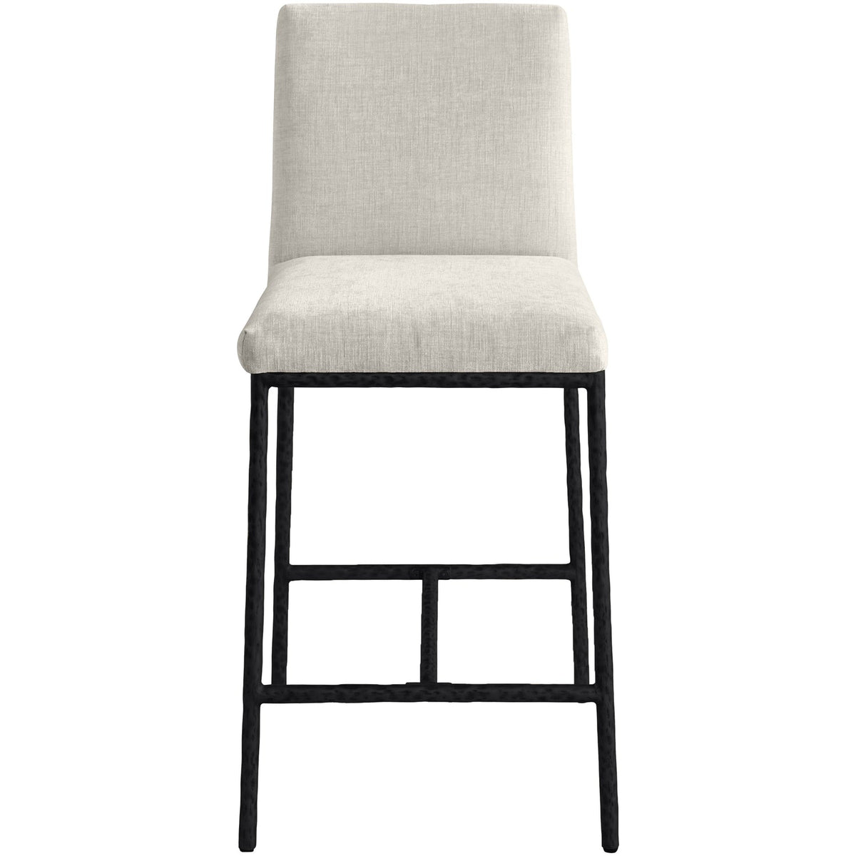 Reeves Cream Chenille Fabric Upholstered Counter Stool Set of 2
