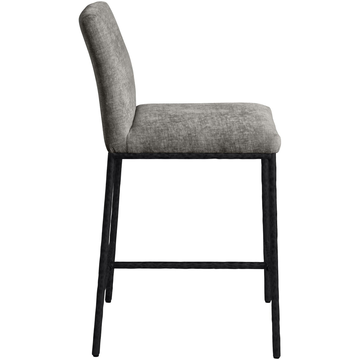 Reeves Grey Chenille Fabric Upholstered Counter Stool Set of 2