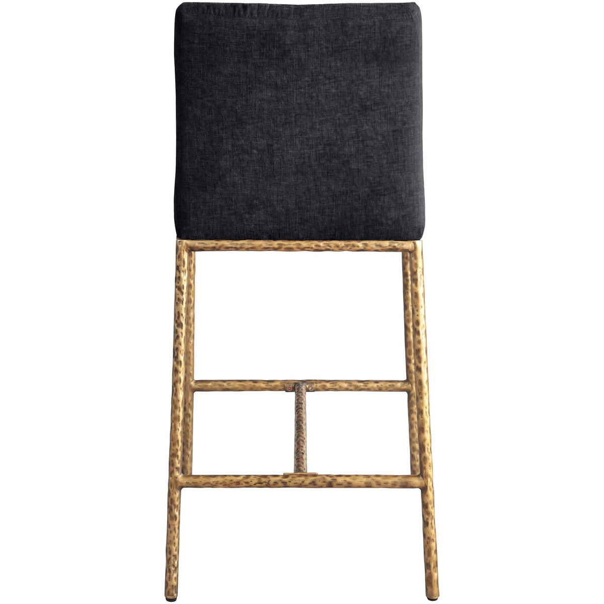 Reeves Black Chenille Fabric Upholstered Counter Stool Set of 2