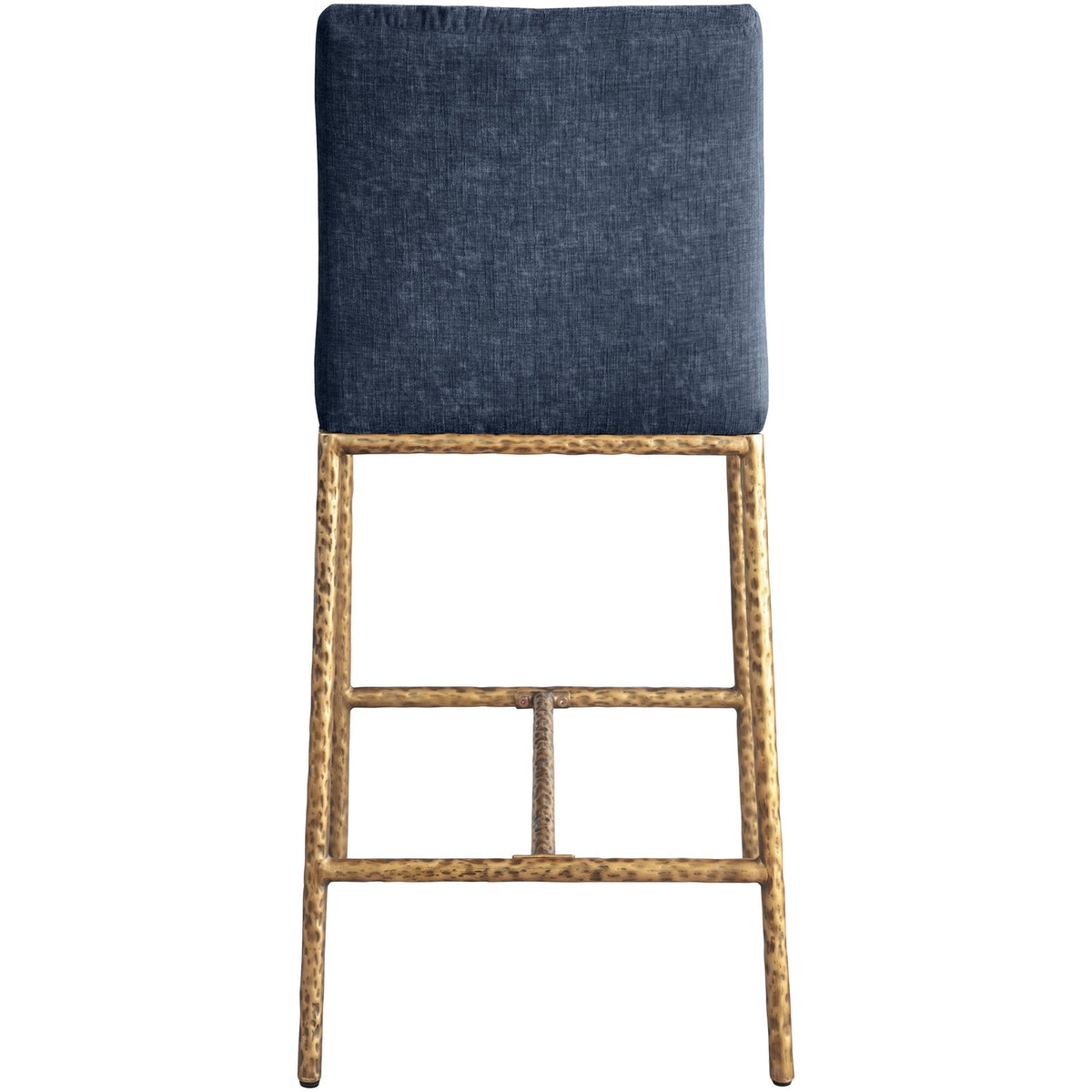 Reeves Navy Chenille Fabric Upholstered Counter Stool Set of 2