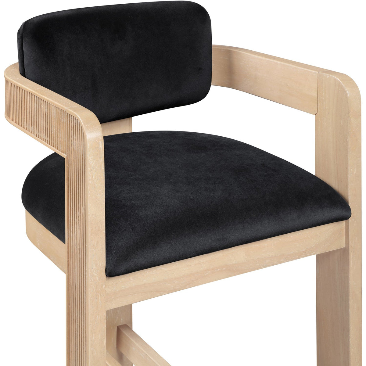 Sacha Black Velvet Upholstered Counter Stool Set of 2