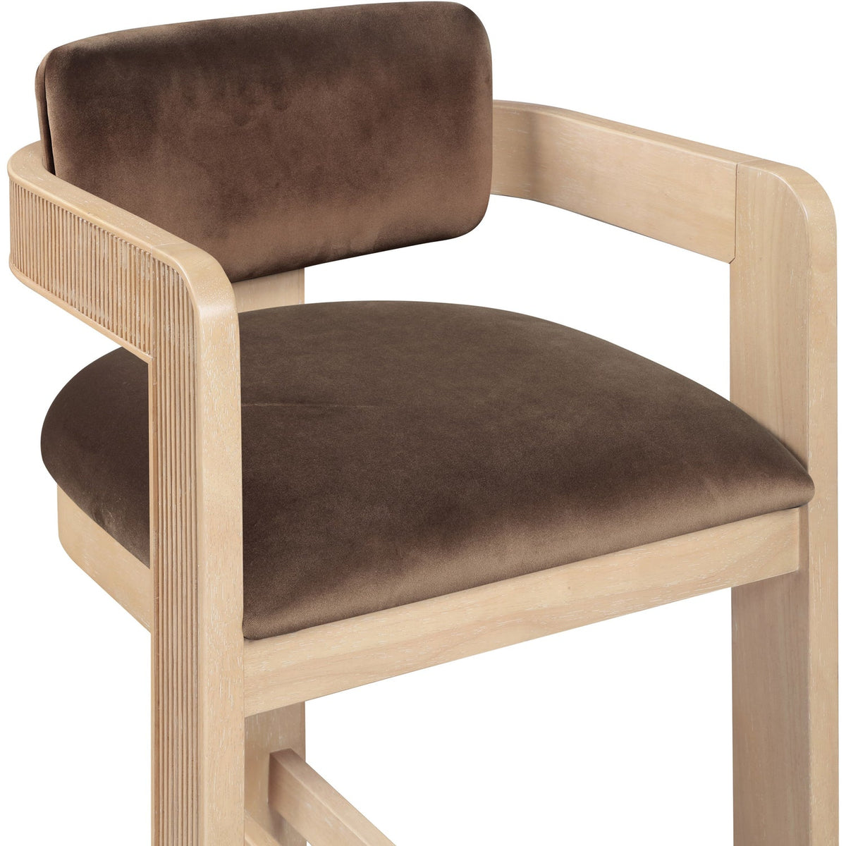 Sacha Brown Velvet Upholstered Counter Stool Set of 2