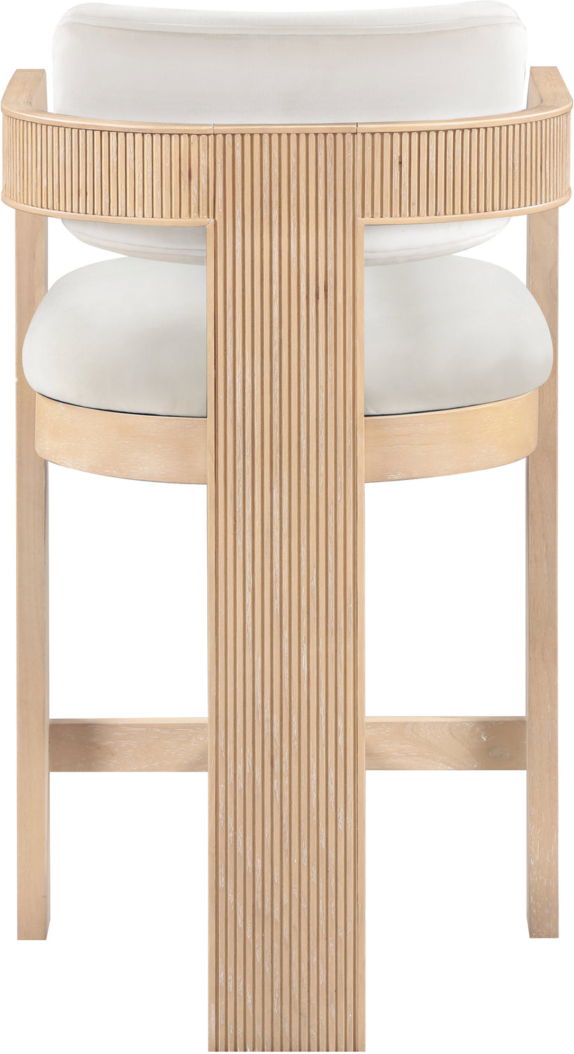 Sacha Cream Velvet Upholstered Counter Stool Set of 2