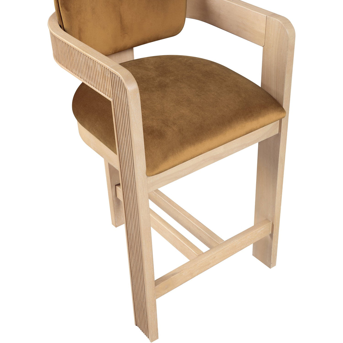 Sacha Saddle Velvet Upholstered Counter Stool Set of 2
