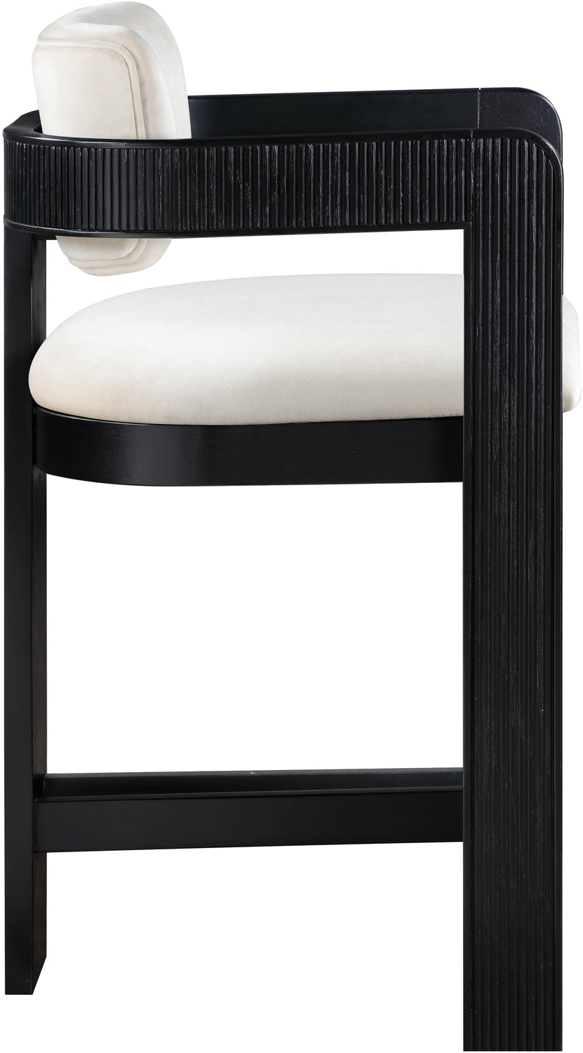 Sacha Cream Velvet Upholstered Counter Stool Set of 2