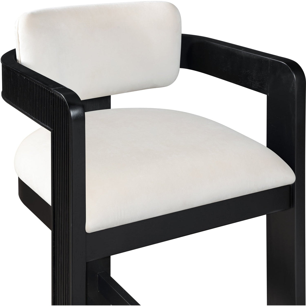 Sacha Cream Velvet Upholstered Counter Stool Set of 2