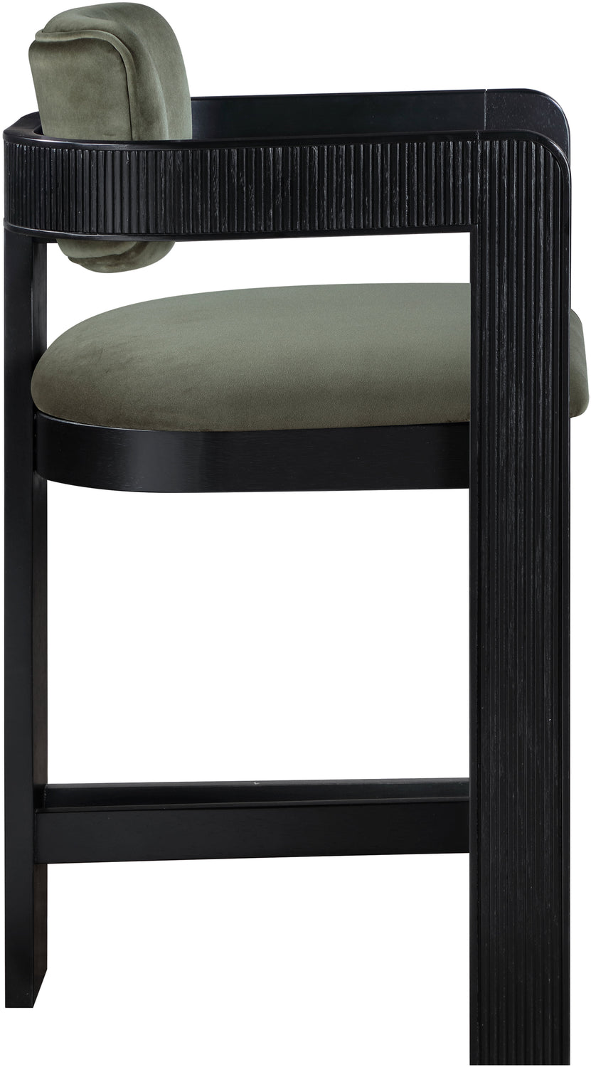 Sacha Green Velvet Upholstered Counter Stool Set of 2