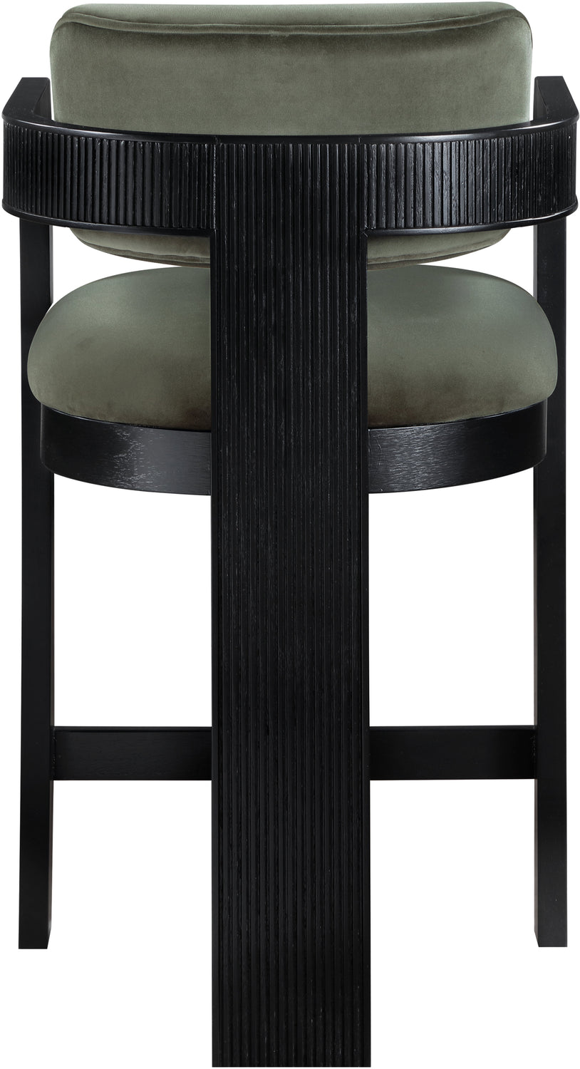 Sacha Green Velvet Upholstered Counter Stool Set of 2