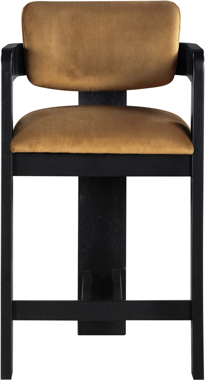 Sacha Saddle Velvet Upholstered Counter Stool Set of 2
