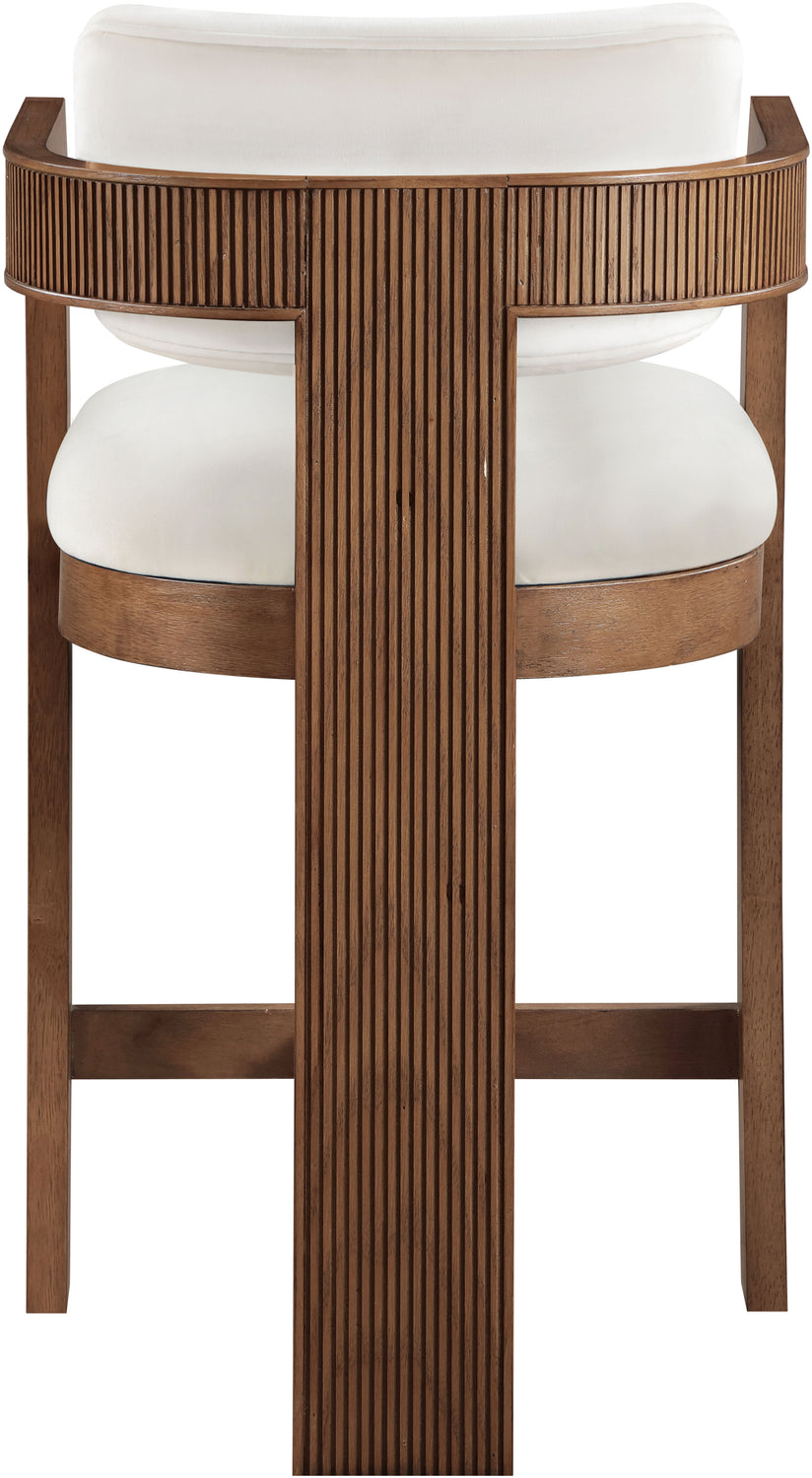 Sacha Cream Velvet Upholstered Counter Stool Set of 2