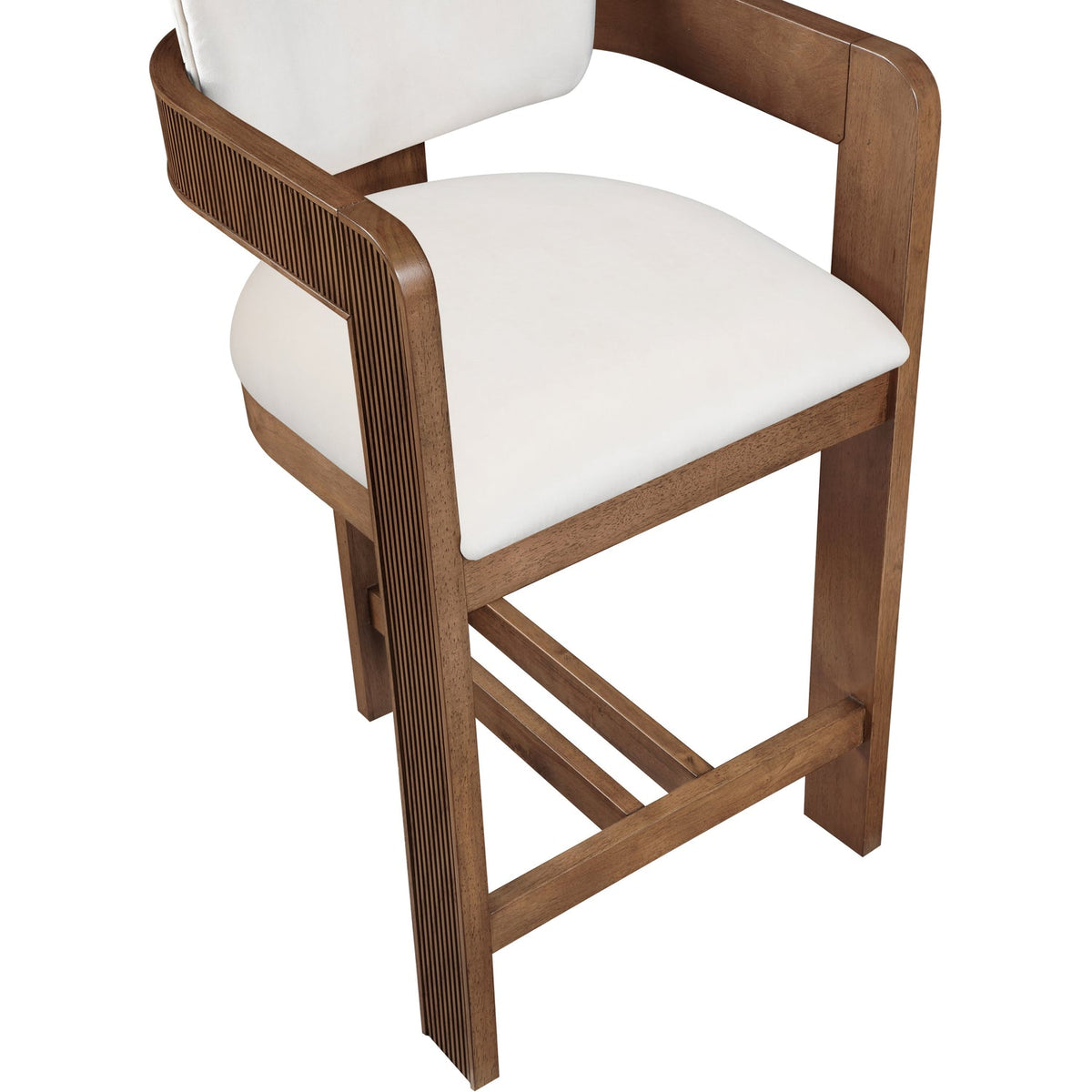 Sacha Cream Velvet Upholstered Counter Stool Set of 2