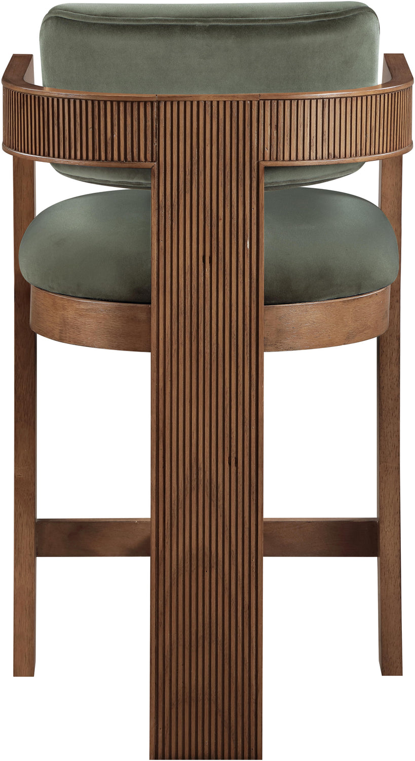 Sacha Green Velvet Upholstered Counter Stool Set of 2