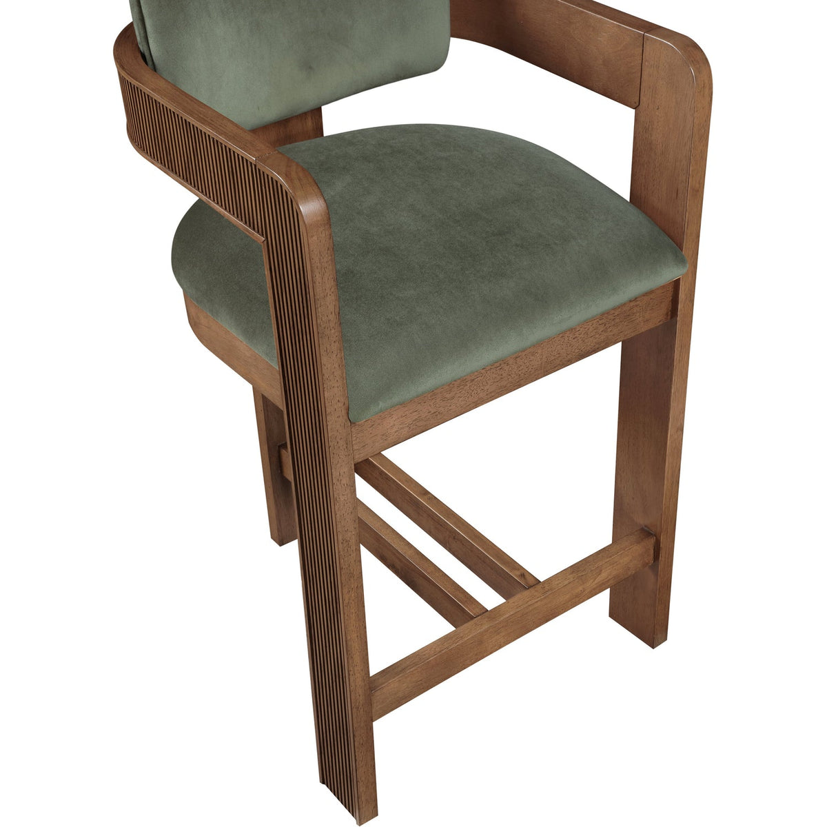 Sacha Green Velvet Upholstered Counter Stool Set of 2