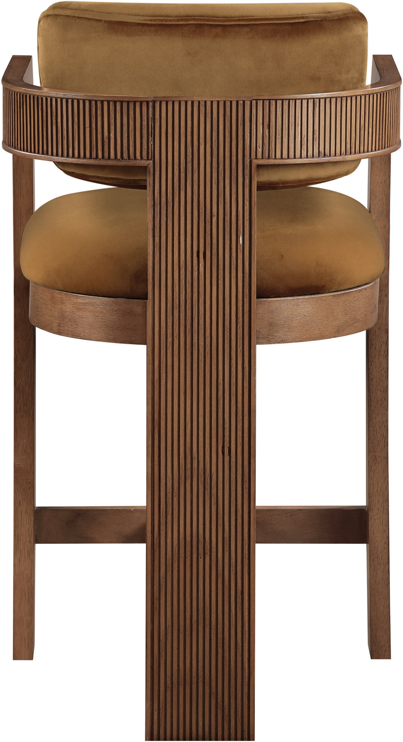 Sacha Saddle Velvet Upholstered Counter Stool Set of 2
