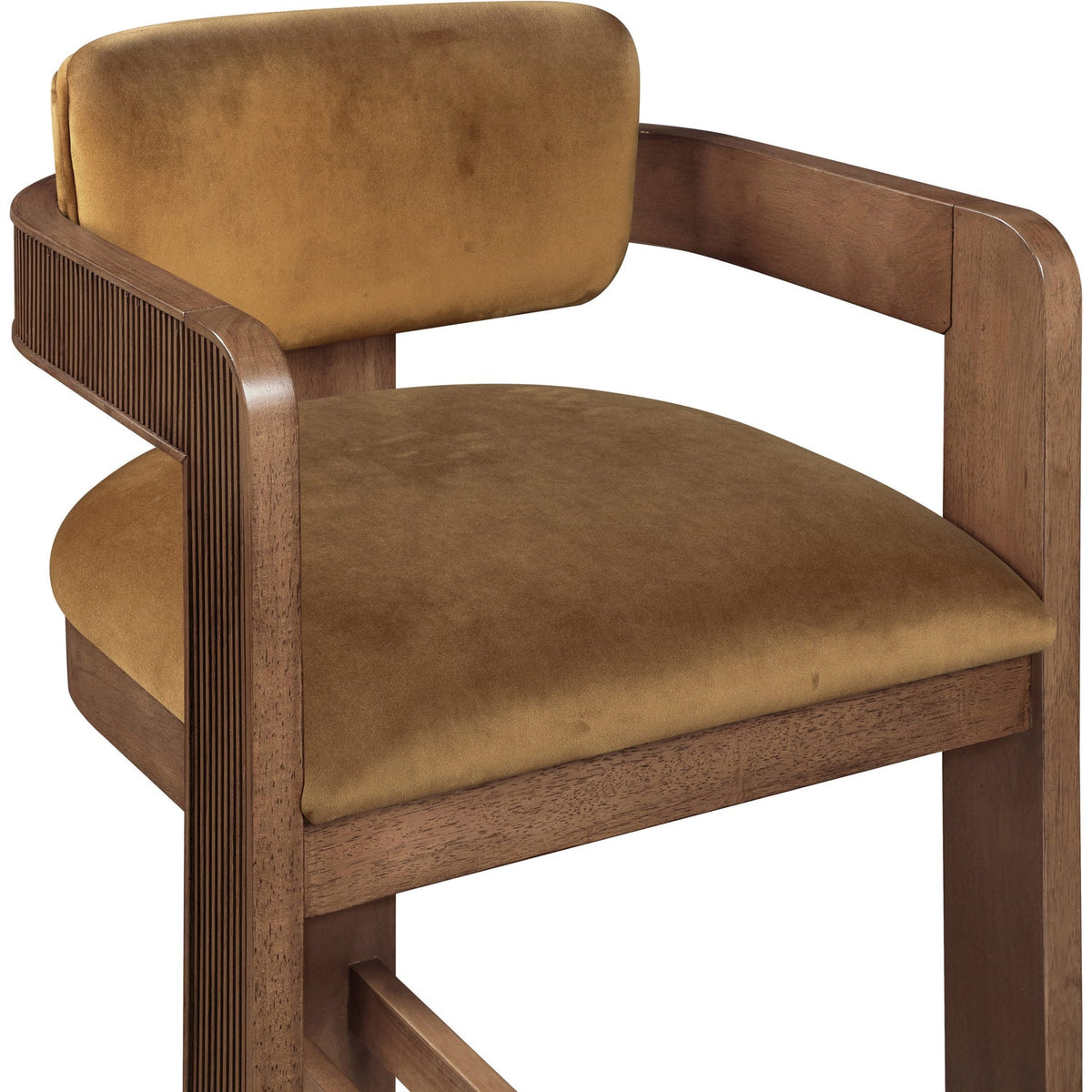 Sacha Saddle Velvet Upholstered Counter Stool Set of 2