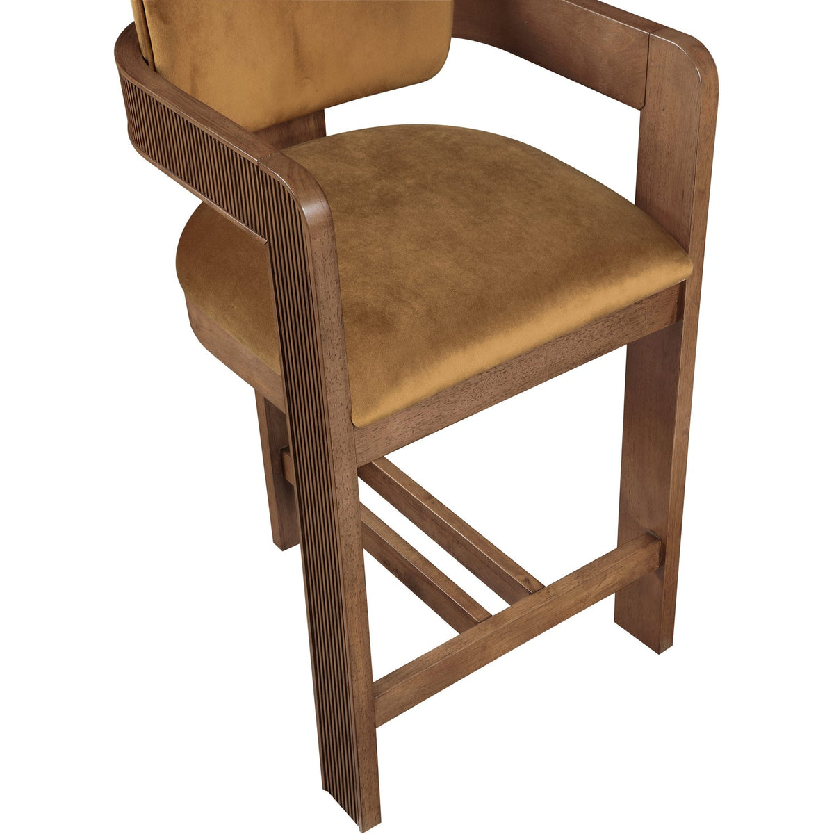 Sacha Saddle Velvet Upholstered Counter Stool Set of 2