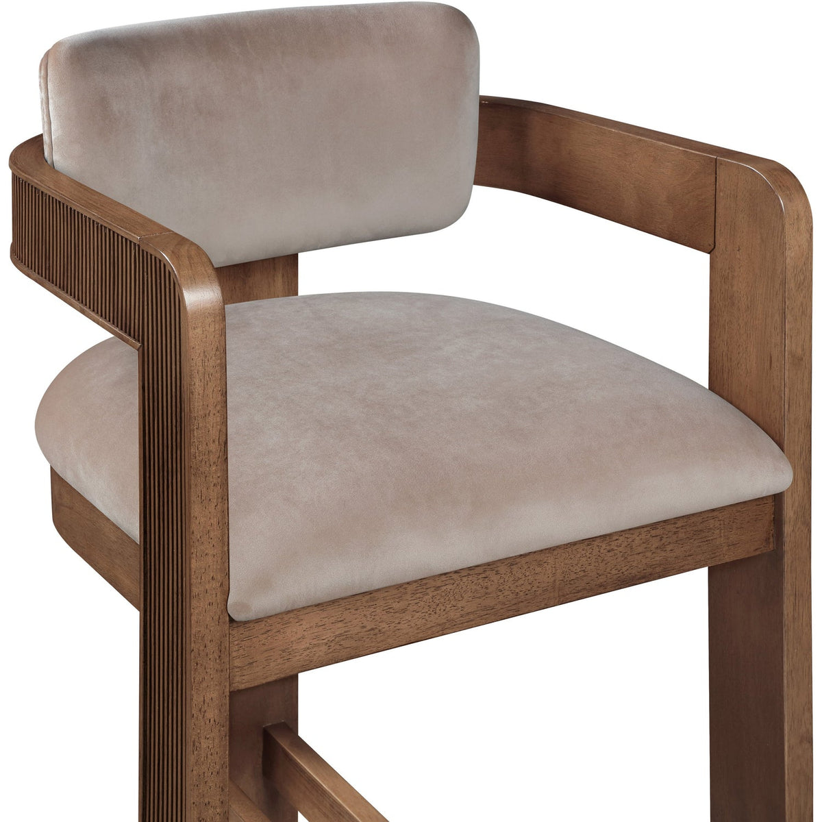 Sacha Taupe Velvet Upholstered Counter Stool Set of 2