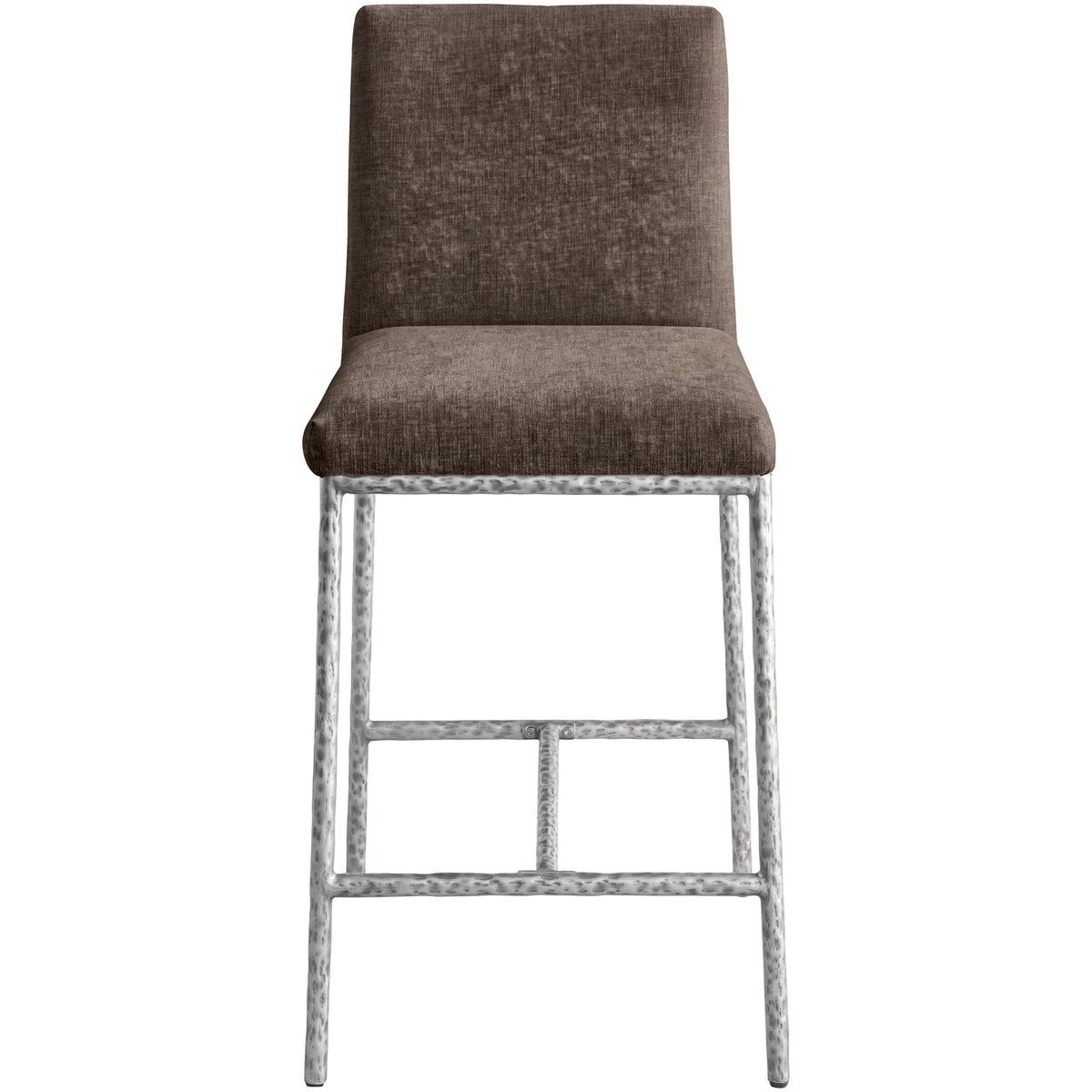 Reeves Brown Chenille Fabric Upholstered Counter Stool Set of 2