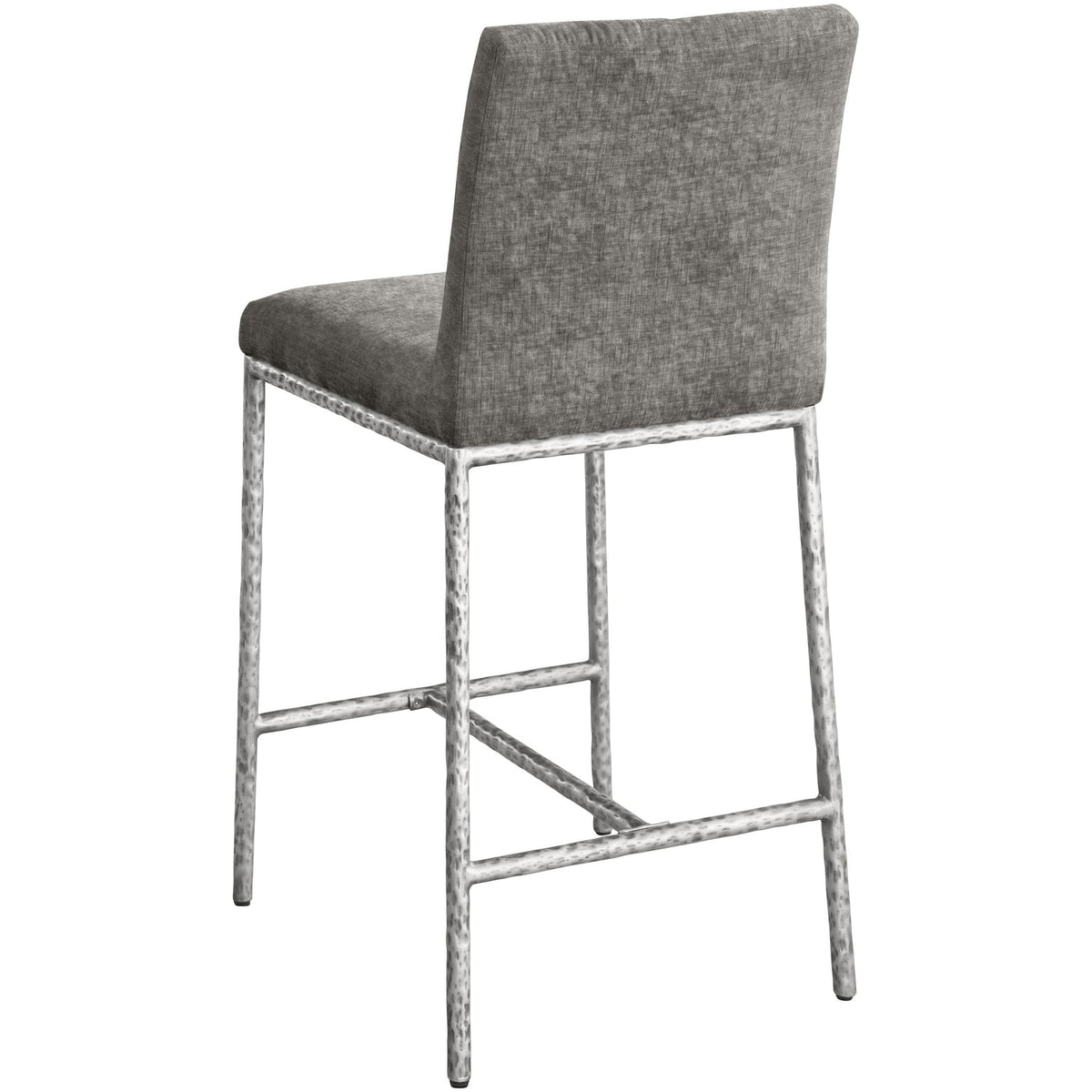 Reeves Grey Chenille Fabric Upholstered Counter Stool Set of 2