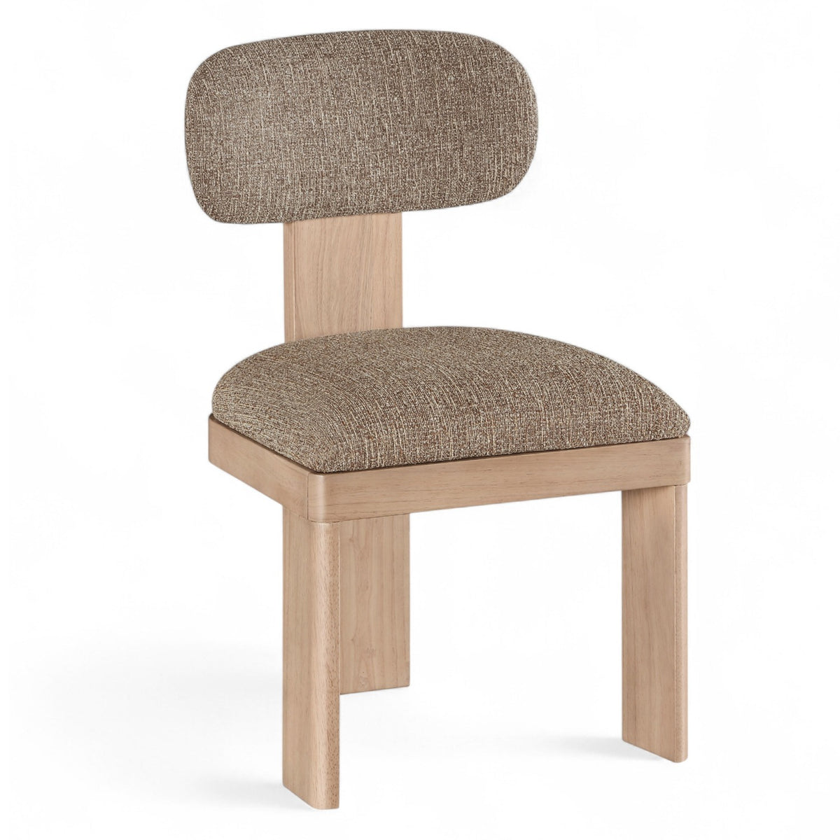 Timbra Brown Linen Textured Fabric Upholstered Dining Chair, Set of 2 in brown linen-textured fabric, primary product view
