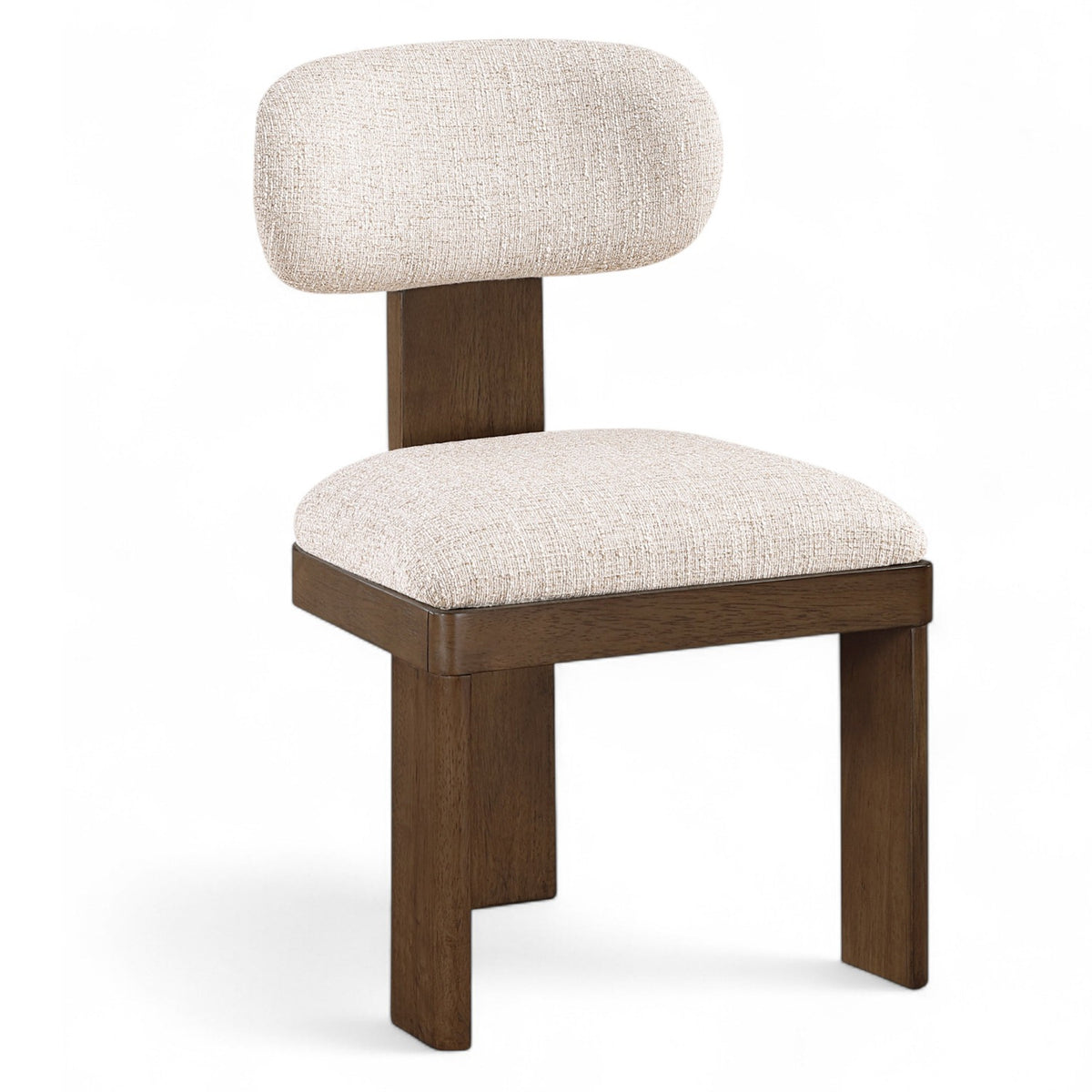 Timbra Beige Linen Textured Fabric Upholstered Dining Chair, Set of 2 in beige linen-textured fabric, primary product view