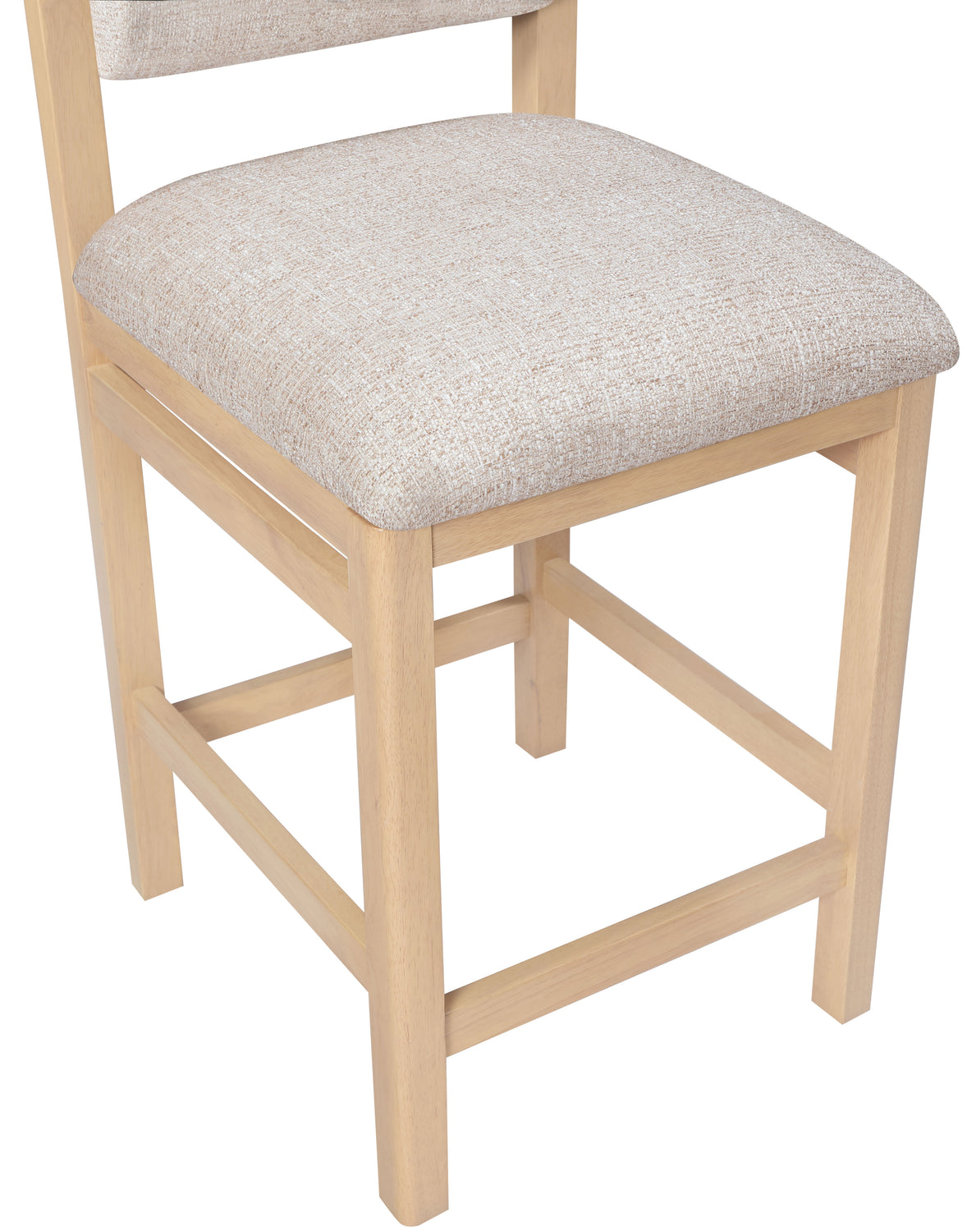 Roundhill Beige Linen Textured Fabric Upholstered Counter Stool Set of 2