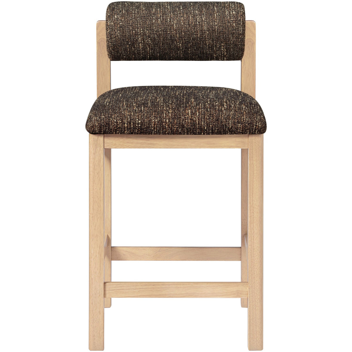 Roundhill Brown Linen Textured Fabric Upholstered Counter Stool Set of 2