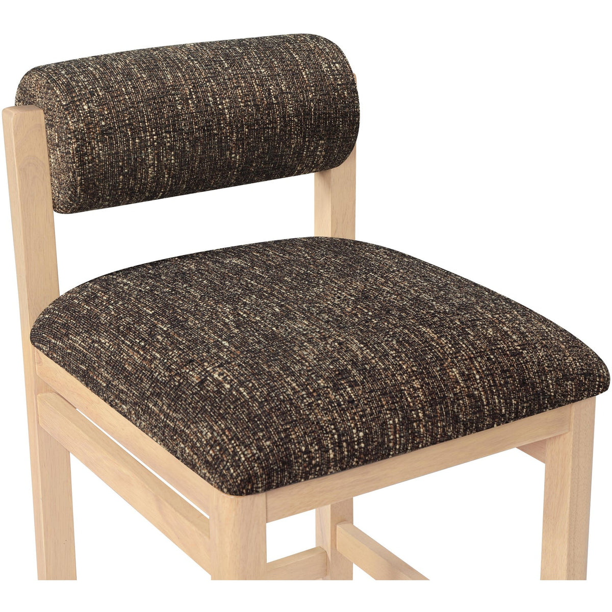 Roundhill Brown Linen Textured Fabric Upholstered Counter Stool Set of 2