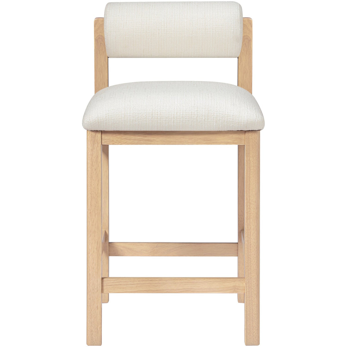 Roundhill Cream Linen Textured Fabric Upholstered Counter Stool Set of 2