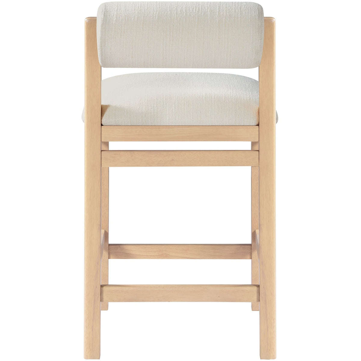 Roundhill Cream Linen Textured Fabric Upholstered Counter Stool Set of 2