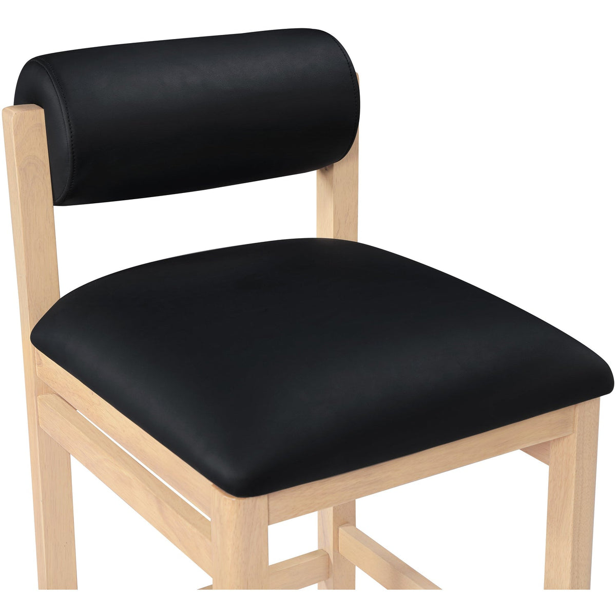 Roundhill Black Vegan Leather Upholstered Counter Stool Set of 2