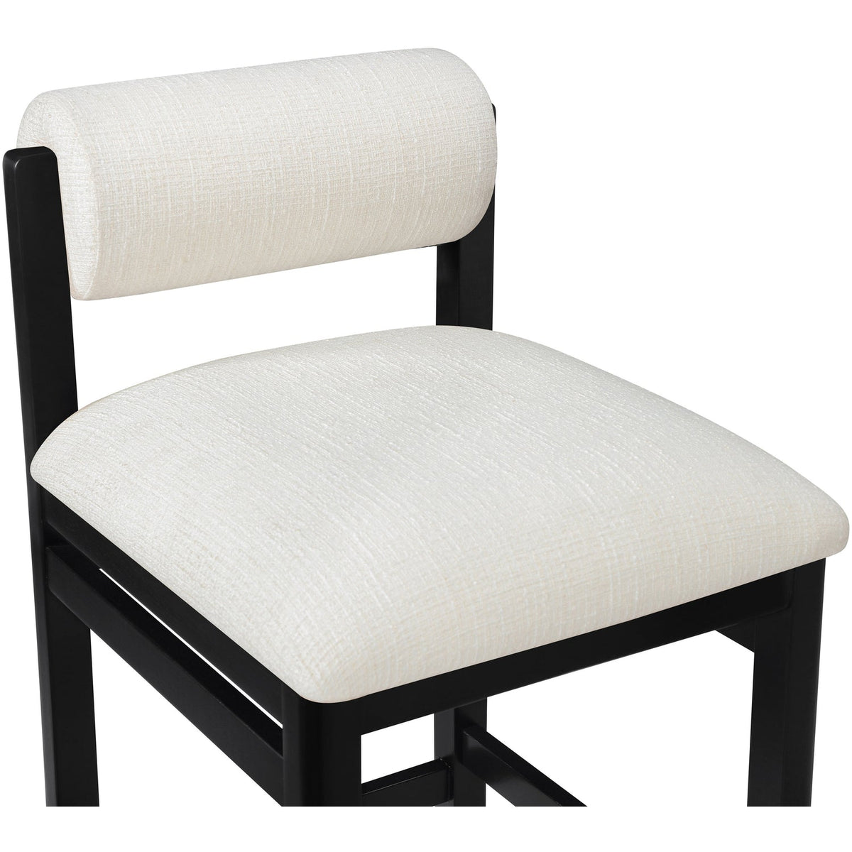Roundhill Cream Linen Textured Fabric Upholstered Counter Stool Set of 2