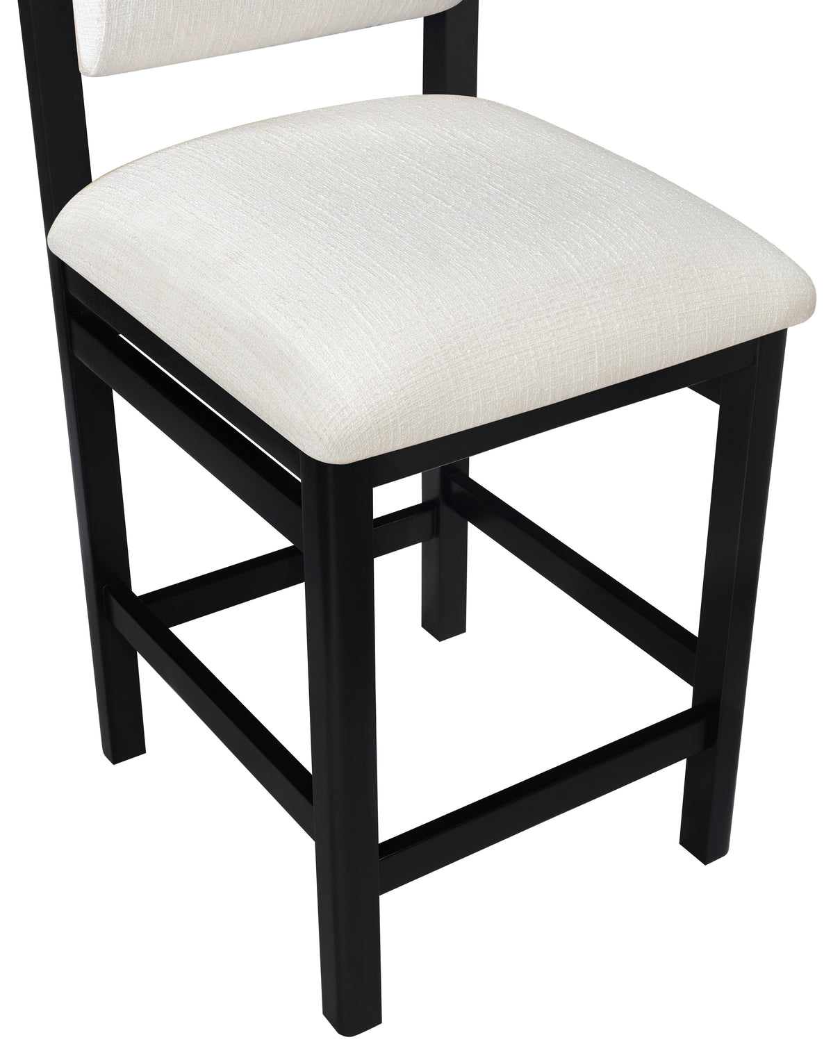 Roundhill Cream Linen Textured Fabric Upholstered Counter Stool Set of 2