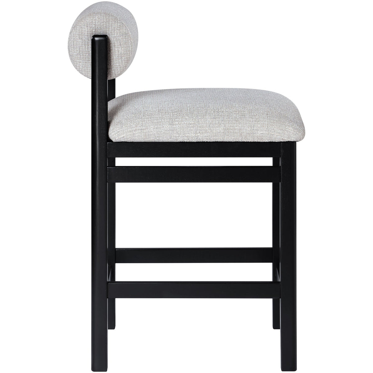 Roundhill Grey Linen Textured Fabric Upholstered Counter Stool Set of 2