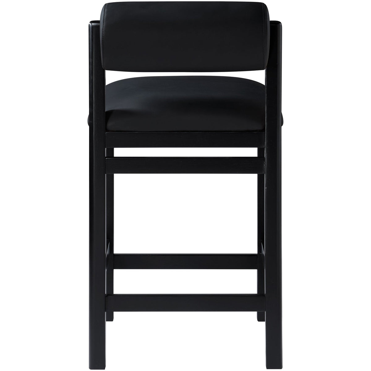 Roundhill Black Vegan Leather Upholstered Counter Stool Set of 2