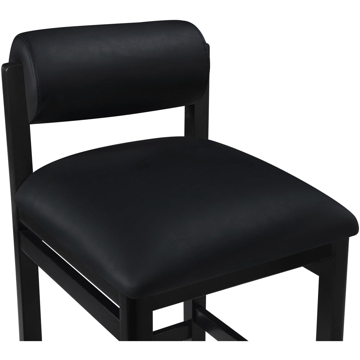 Roundhill Black Vegan Leather Upholstered Counter Stool Set of 2