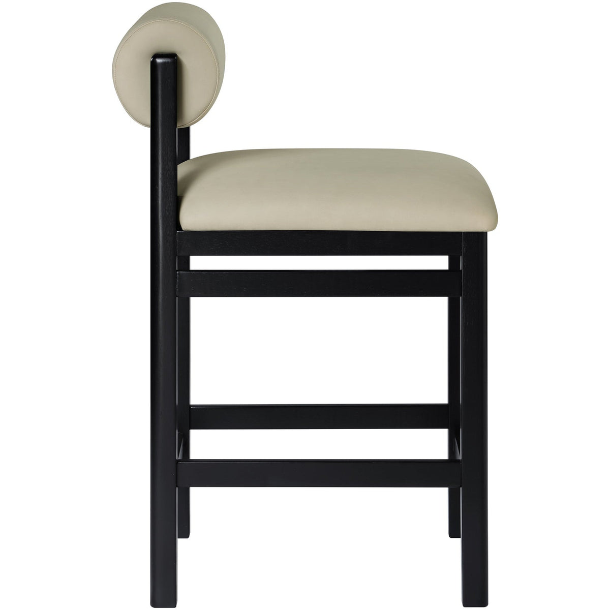 Roundhill Taupe Vegan Leather Upholstered Counter Stool Set of 2
