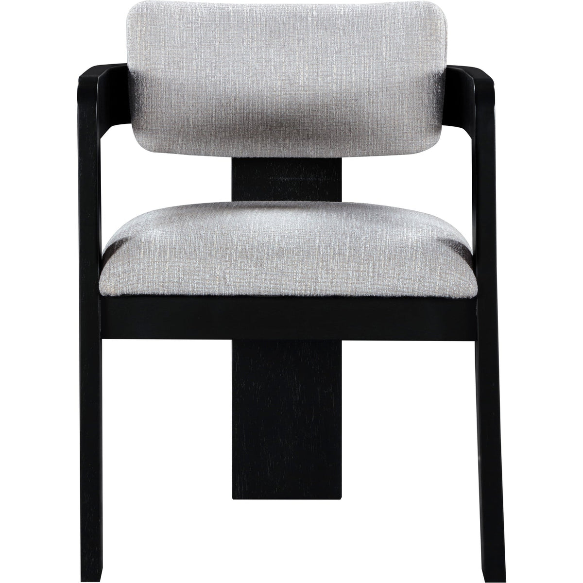 Sacha Grey Linen Textured Fabric Upholstered Dining Chair Set of 2