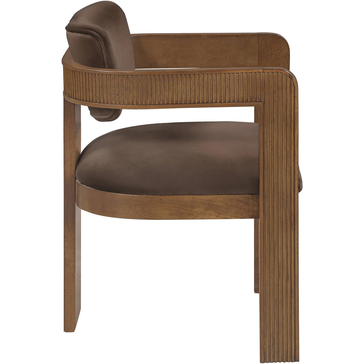 Sacha Brown Velvet Upholstered Dining Chair Set of 2