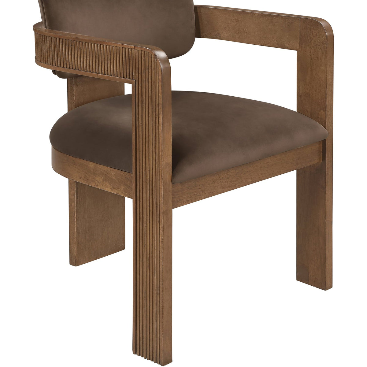 Sacha Brown Velvet Upholstered Dining Chair Set of 2