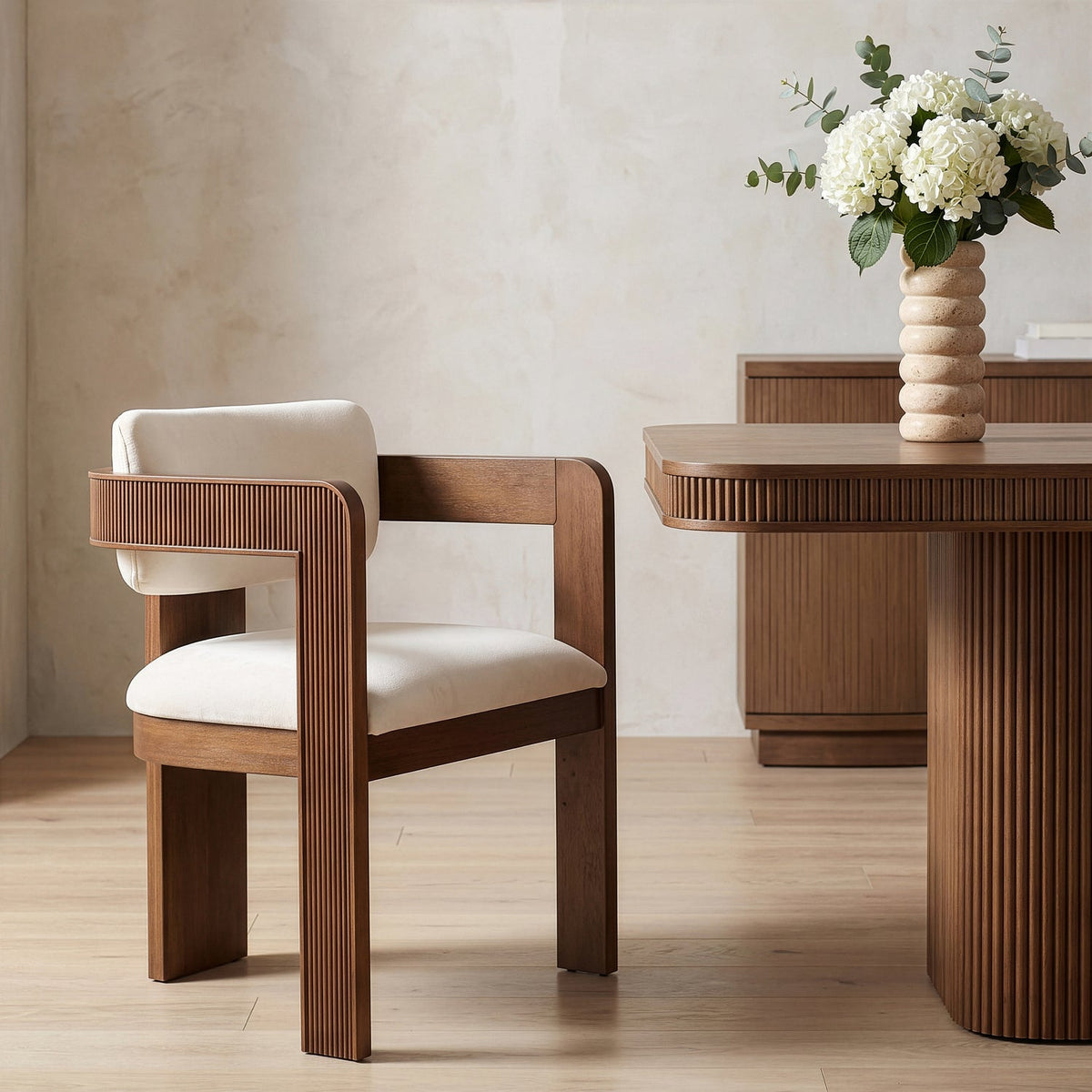 Sacha Cream Velvet Upholstered Dining Chair Set of 2