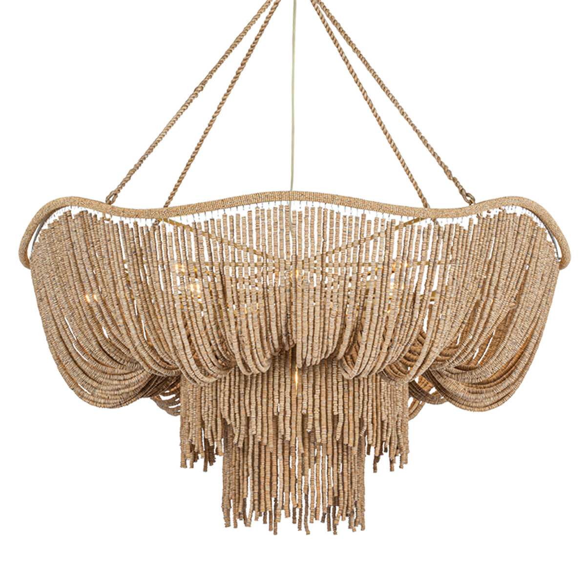 Corbett Lighting Jadeite Large Chandelier in Vintage Gold Leaf, primary product view
