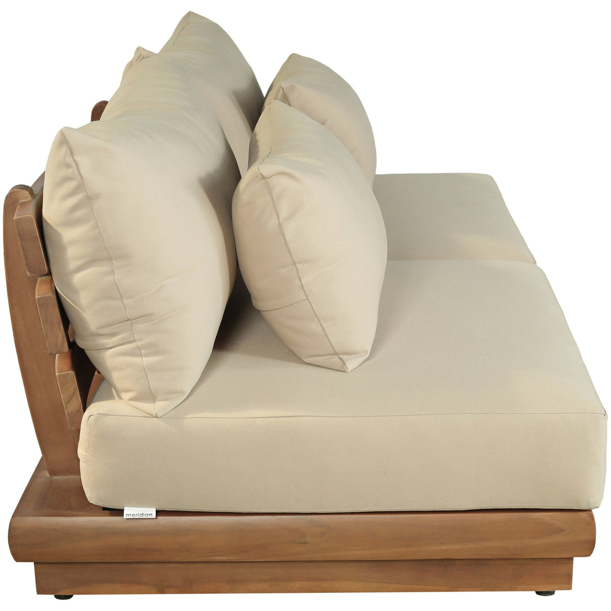 Mirella 74in Tan Water Resistant Fabric Upholstered 2 Piece Outdoor Patio Modular Sofa