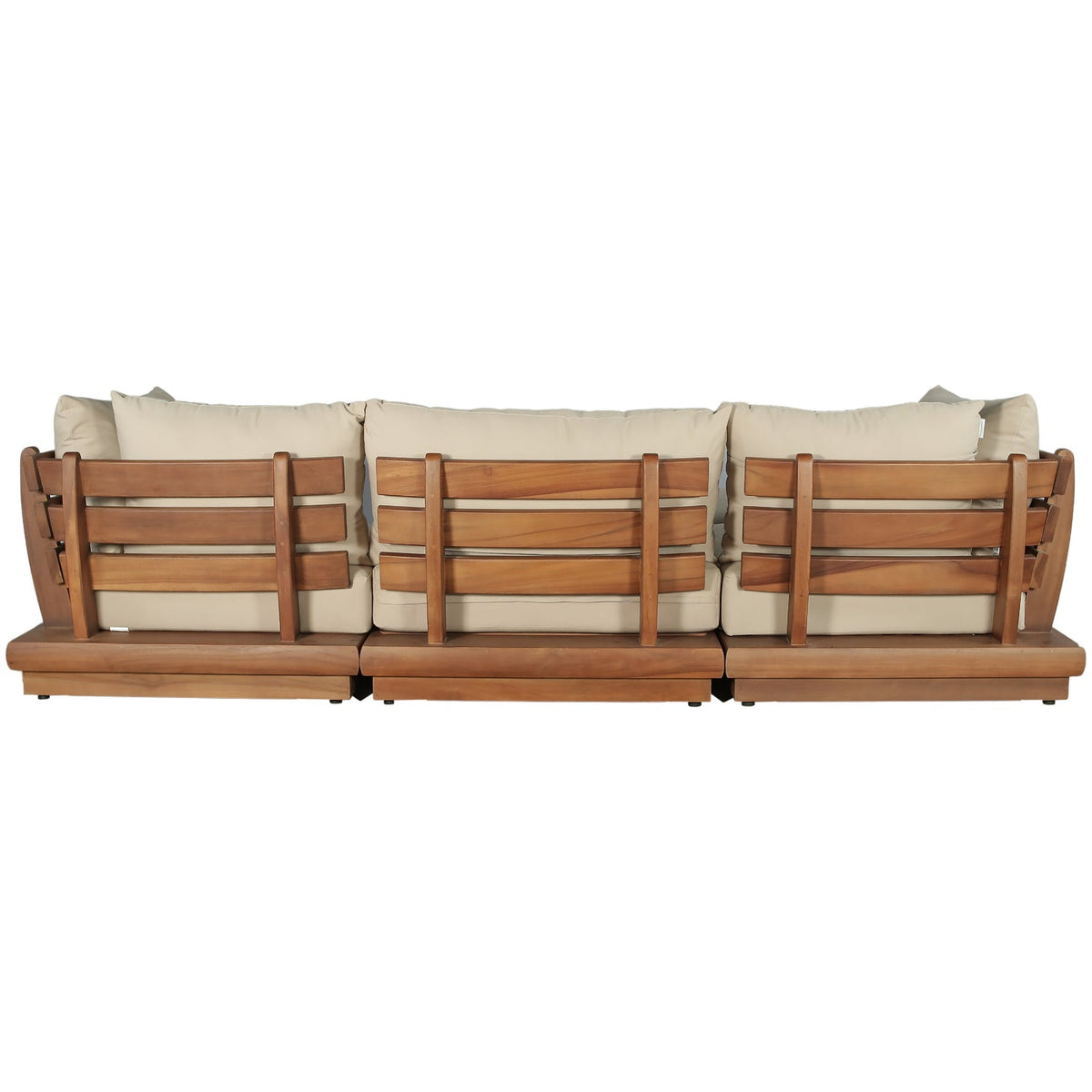 Mirella 113in Tan Water Resistant Fabric Upholstered 4 Piece Outdoor Patio Modular Sectional Sofa