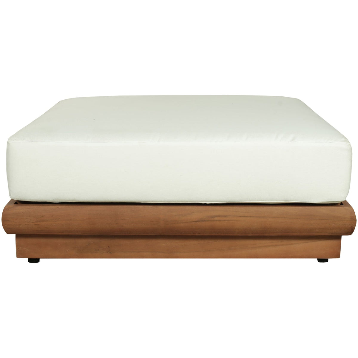Mirella Off-White Water Resistant Fabric Upholstered Outdoor Patio Modular Ottoman