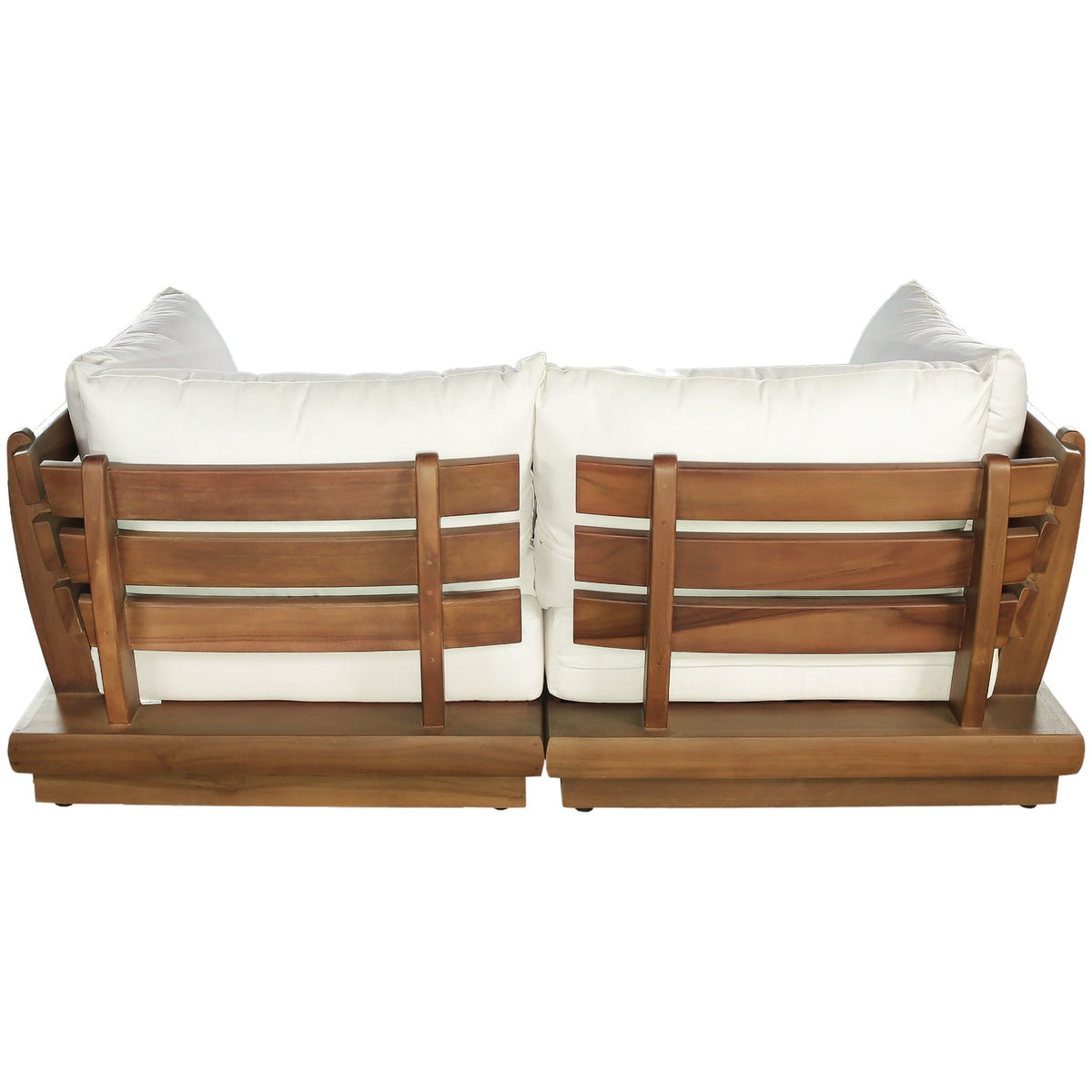 Mirella 76in Off-White Water Resistant Fabric Upholstered 2 Piece Outdoor Patio Modular Sofa