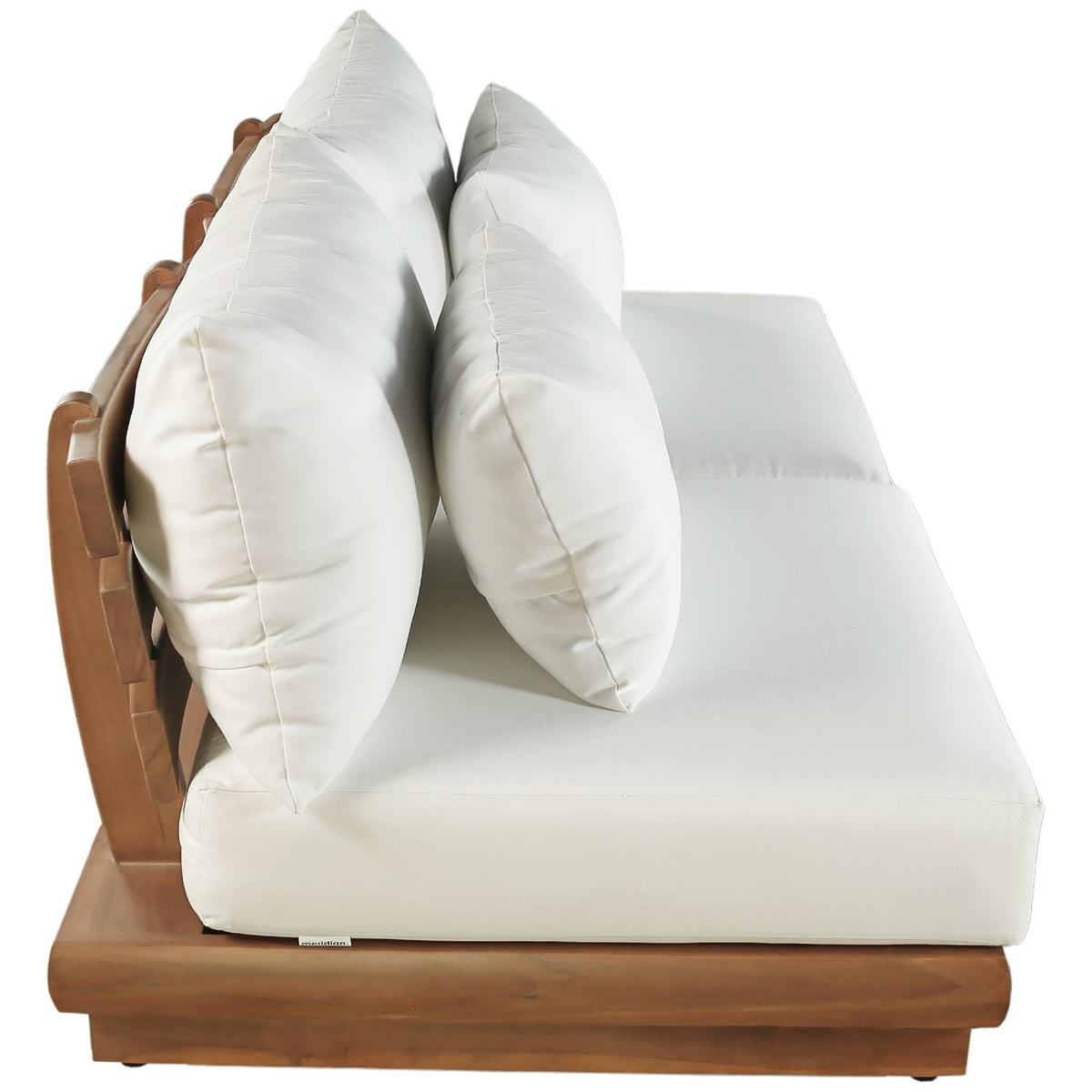 Mirella 74in Off-White Water Resistant Fabric Upholstered 2 Piece Outdoor Patio Modular Sofa