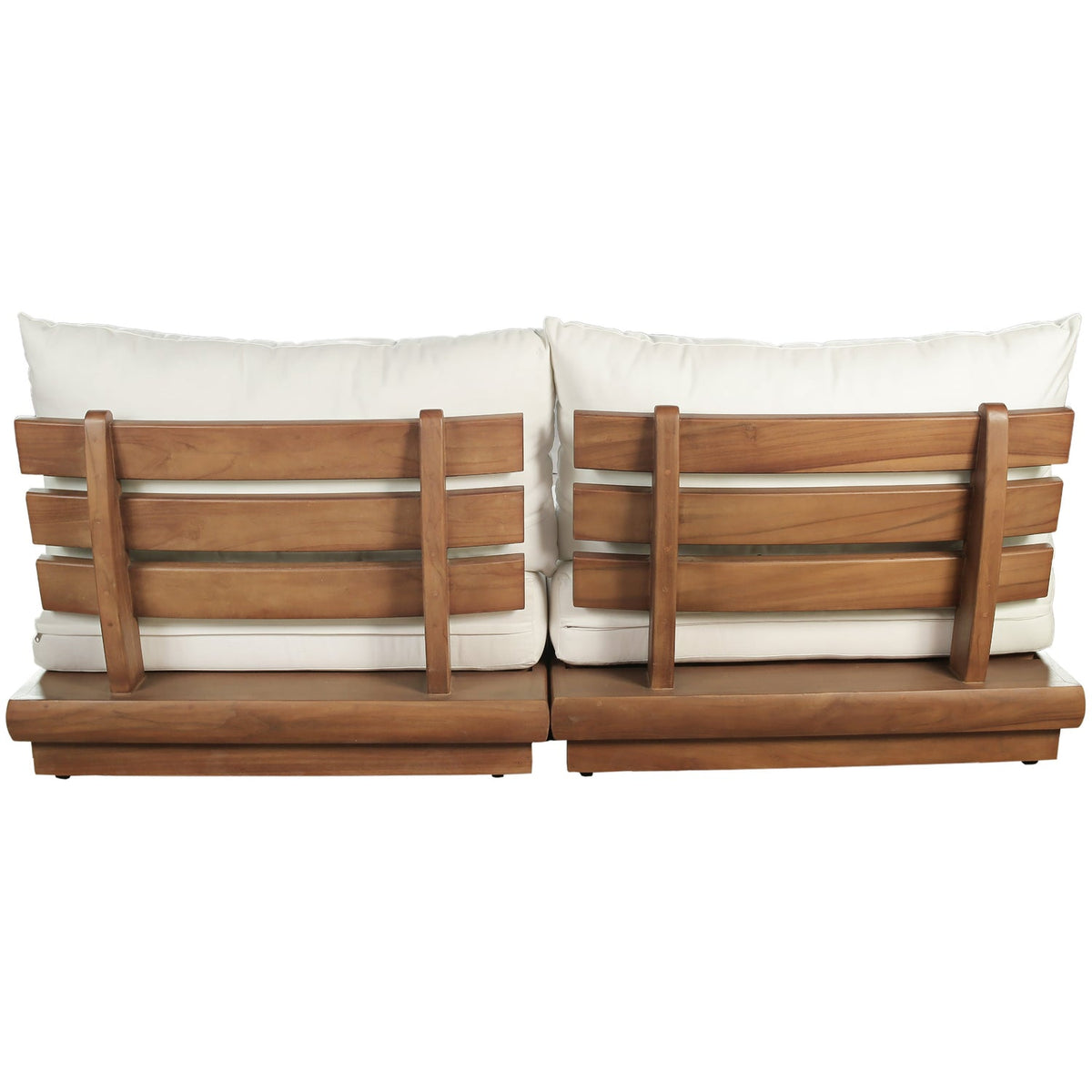 Mirella 74in Off-White Water Resistant Fabric Upholstered 2 Piece Outdoor Patio Modular Sofa